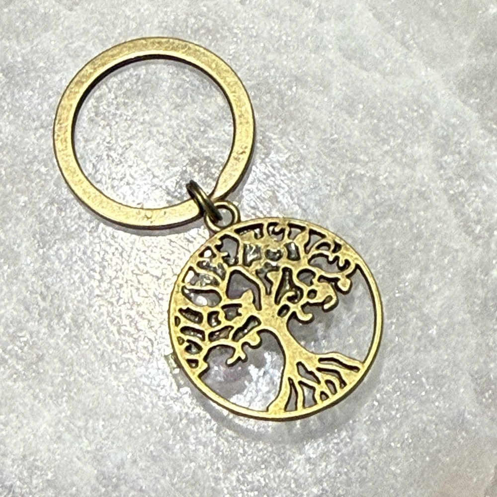 Amethyst Bronze Gold Tree of Life Handmade Keychain/Bag Tag - Picture 4 of 7